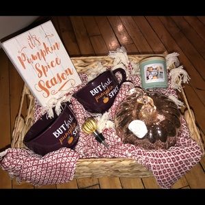 Fall pumpkin spice theme gift basket